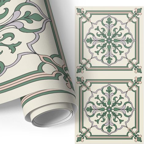 Klebefolie für Möbel - Möbelfolie - Selbstklebefolie - Küche folieren - Schrank folieren - Tischfolie - Botanisches Ornament 75x150 cm