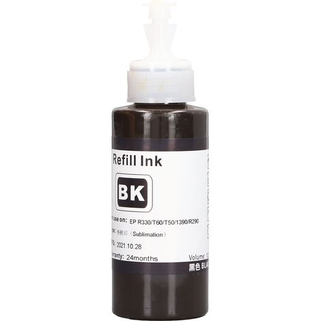100 ml Thermotransfer-Sublimationstinte zum Nachfüllen, Zubehör für Digitaldrucker R330, 230, T60, T50 BK