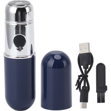 Mini rasoir étanche portable tondeuse barbe électrique voyage maison bleu (1/5)