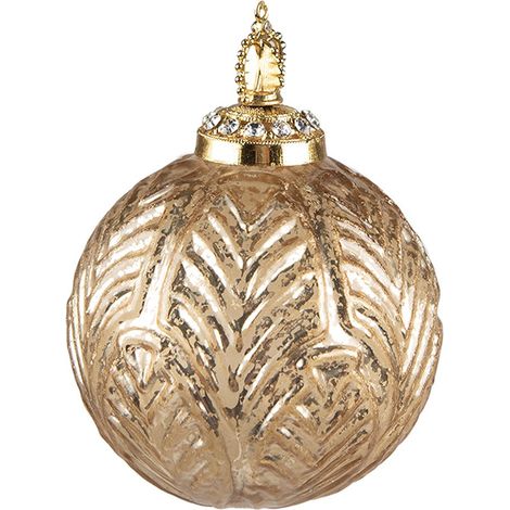 Boule de Noël en Verre Doré Décoration Suspendue pour Sapin et Fêtes 7 cm - PANGIVO (1/5)