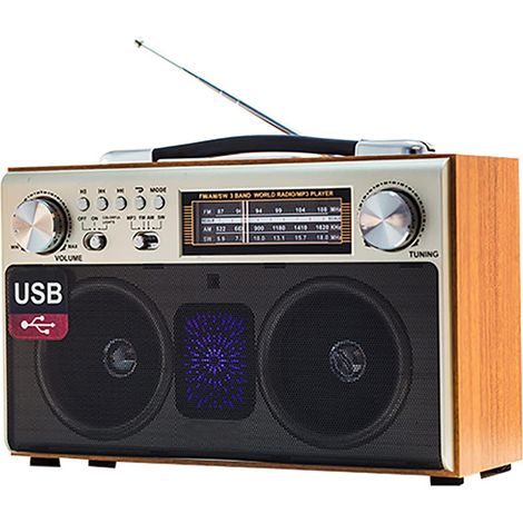 Lecteur Radio Cassette rétro, Radio FM/DSP/Bluetooth, Lecture stéréo, Prise en Charge de la Carte TF/SD/USB, Rechargeable par USB