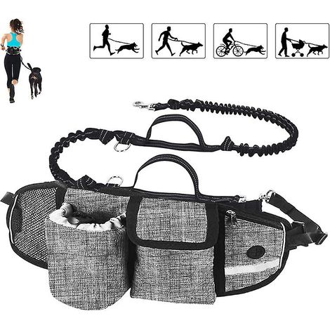 Freihändige Hundeleine mit Stoßdämpfungssystem für Hunde bis 110 kg – Komfortabel, reflektierende Nähte, ideal zum Laufen, Joggen und Spazierengehen (1/3)