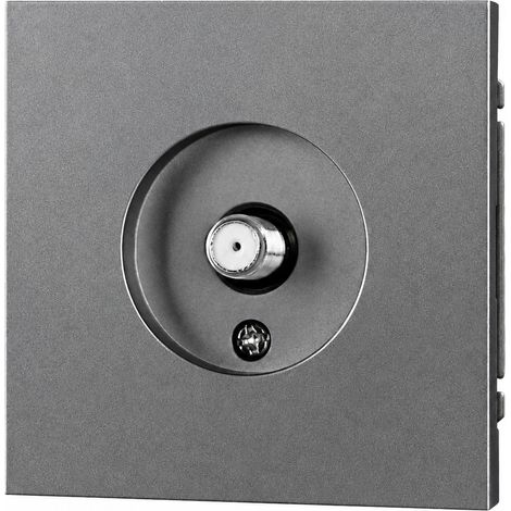 Prise satellite murale 1 poste Série Z en PC ignifuge gris 13 × 9 × 10 cm – Livraison gratuite