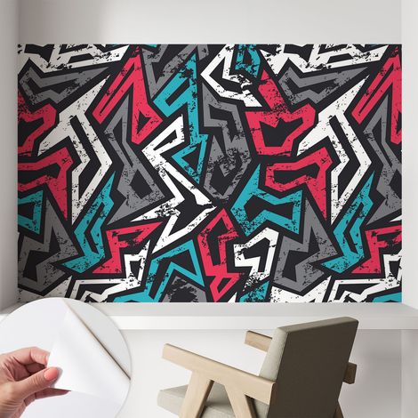 Papier peint adhésif autocollant pour salon chambre à coucher tendance et originale Mosaïque abstraite 104x70 cm (1/5)