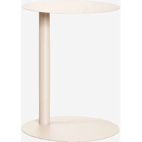SKLUM Runder Beistelltisch für den Garten Ø40 cm aus Stahl Yannik Beige Tapioca