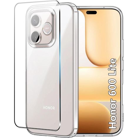 Handyhülle für Honor 600 Lite + Schutzfolie, transparent, stoßfest