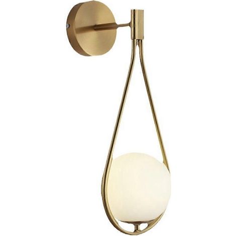 Appliques murales en laiton, applique murale minimaliste en verre avec boule, luminaires de chambre B-- (1/5)
