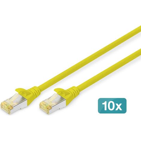 digitus DK 1644 A 010 Y 10 câble réseau jaune 1 mètre