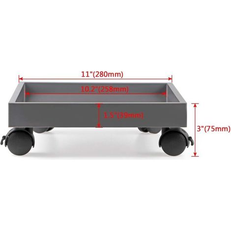 Support de pot de fleur à roulette – Résine PP non toxique – Capacité 50 kg – 4 roues avec freins – Pour pots lourds et jardinières (1/4)