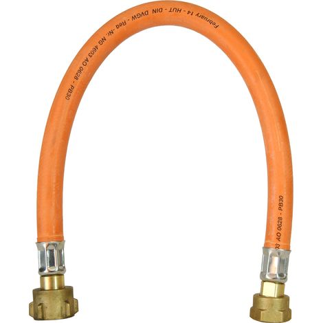 Favex – Lyre souple 40 cm pour caravane – Longueur flexible – Filetage plomberie 20 x 150 – Pour bouteille gaz allemande – Détendeur sans limiteur