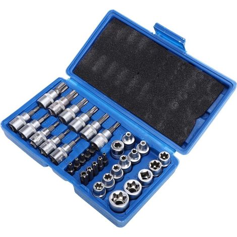 Coffret de 34 douilles Torx externes – outil pour la réparation automobile et moto – idéal pour les mécaniciens et les bricoleurs (1/5)