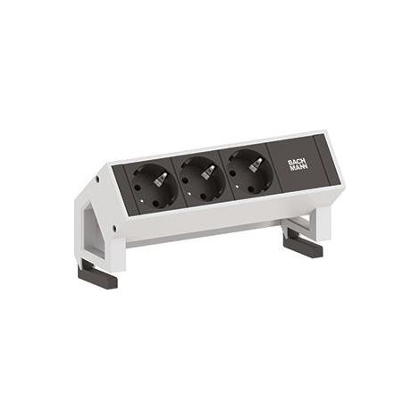 Bachmann DESK 2 Steckdose Aluminium Weiß Büro