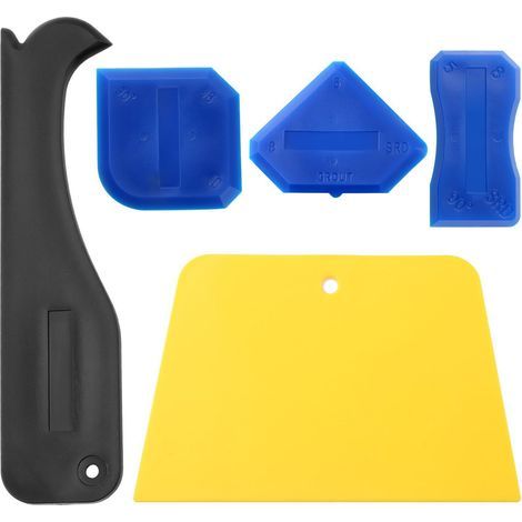 Kit d'épandage de mastic en plastique, grattoir, colle de verre, outil d'embellissement de couture pour le moulage de Joints, 5 pièces/ensemble (1/5)