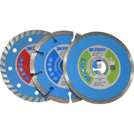 KRINO SET DISCO DIAMANTATO TAGLIO FLEX CEMENTO PIASTRELLE PIETRA MARMO 115 mm (1/4)