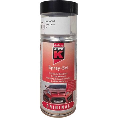 Bombe de peinture pour carrosserie - Peugeot - EXY Noir onyx - 150 ml - Auto K
