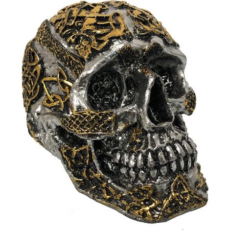 Statuette en résine en forme de Crâne à motifs celtiques (1/2)