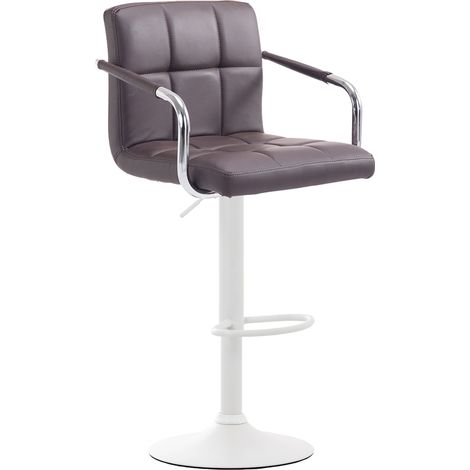 Sgabello Lucy V2 in similpelle marrone bianco (1/2)