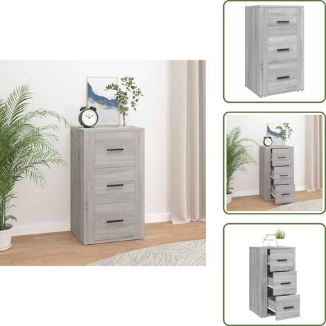 Sideboard Grau Sonoma 40x33x70 cm Holzwerkstoff - Schreibtisch - Wohnzimmermöbel - Sideboard - Regal - Grau (1/5)