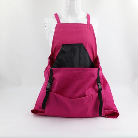 Grembiuli da giardinaggio da uomo e da donna, grembiuli per la raccolta del giardino, grembiuli da giardinaggio con tasche a sgancio rapido (rosso rosa) (1/4)