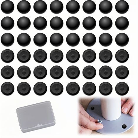 Capuchon à vis en Plastique, Protection Universelle pour Cache vis Blanc, pour Meubles et Décoration, Résistants à l'huile et à la Corrosion, Diamètre 12mm (Noir avec boîte, 100pcs) (1/5)
