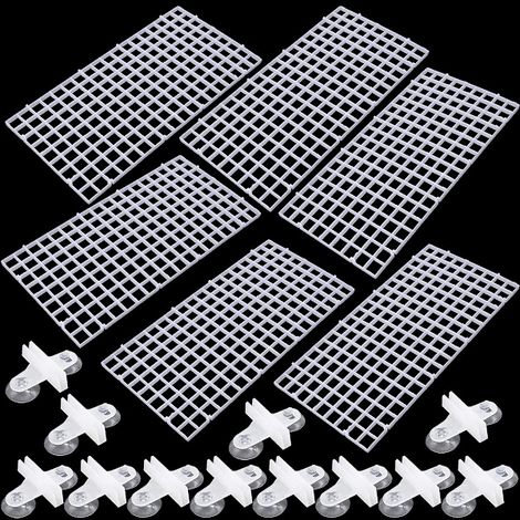 Lot de 6 grilles de séparation pour aquarium, en plastique, permettant de séparer les poissons et d'éviter les combats entre espèces différentes. (1/4)