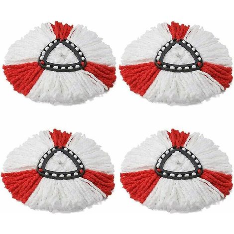 lot de 4 têtes de rechange Clean Twist Disc Mop, Tête de Balai Serpillère 2 en 1 en Microfibre Serpillère pour Vileda Turbo Facile à essorer et à Nettoyer (1/5)