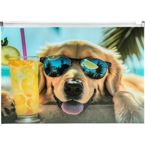 Chillout Dog A4 PP Zip-Umschlag