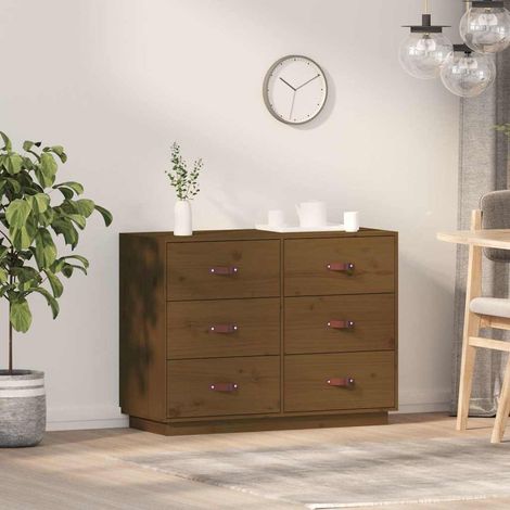 vidaXL Buffet Marron miel 100x40x75 cm Bois massif de pin (1/5)
