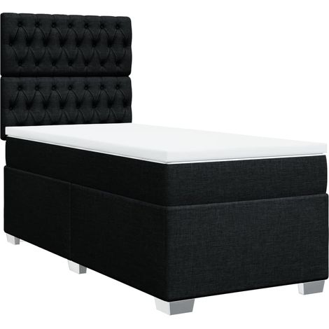 Maison Exclusive - Giroletto a Molle con Materasso Nero 90x190 cm in Tessuto