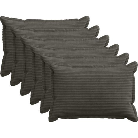 Funda de almohada 6 uds. HOUTEN Gris antracita 30 x 50 cm pana vidaXL