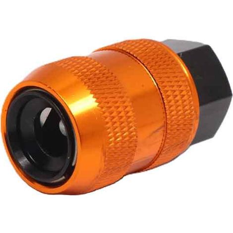 Connecteur pneumatique à verrouillage étendu 1/4" FNPT, clip de verrouillage métallique pour pneu, connecteur de valve de pneu à connexion rapide (1/4)