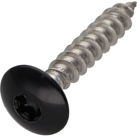 Vis Penture 6X35 Filetée sur 30 TORX T30 Inox A2 Laqué noir RAL9005 noir foncé-1 pièce