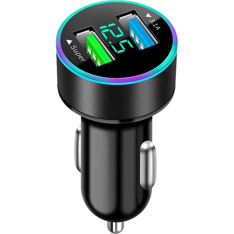 Für USB-Zigarettenanzünder, insgesamt 66 W [Super & 3,1 A] Autoladegerät, USB-Buchse, Schnellladung 12 V, Dual-Adapter-Handy-Ladegeräte für Autos, für Telefon, Samsung, Xiaomi