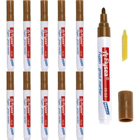 Lot de 10 stylos à joint de carrelage couleur or, pratiques pour l'entretien, la réparation et les projets de bricolage.-AquaForge (1/5)