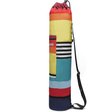 Tophances Yoga Mat Storage Bag with Reflective Storage Pockets and Full Zipper, Multicolor 04, 29.5  6.3 inches (1/5)