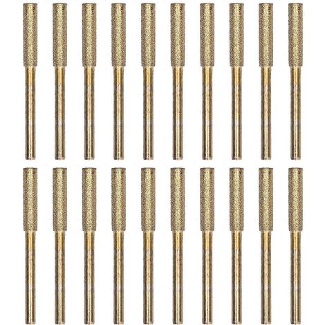 20-teiliges Kettensägen-Schärfset mit Schleifkopf, rotierender Feile und Schleifwerkzeug, goldfarben, 4,8 mm