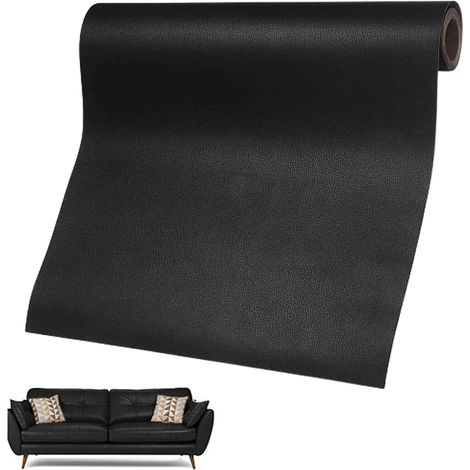 Autocollant Cuir pour Canapé,Noir Patch de Réparation, 50 x 137cm, Rouleau Adhésif pour Sièges de Voiture, Sacs à Main, Vestes, Bricolage, Artisanat (1/4)
