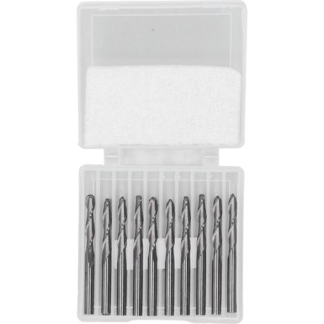 Jeu de Fraises à Queue HSS à Bout Sphérique pour CNC, Gravure et Découpe Bois 1/8" (1/5)
