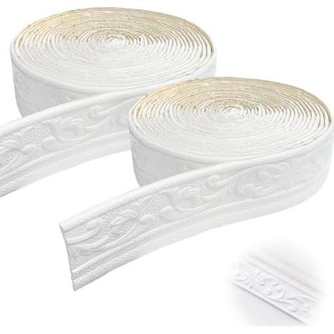 2 moulures décoratives autocollantes, 10 m de moulure d'angle pour papier peint, pour couloirs, plafonds, angles, décoration intérieure (1/5)