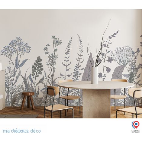 Papier peint : Fleurs botaniques - Intissé - L.300 x H.280 cm - Beige (1/5)