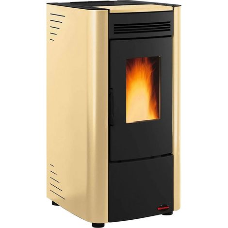 La Nordica Extraflame stufa a pellet ventilata Ketty Evo 2.0 pergamena 7,4 kw per 186 m  rivestimento in acciaio (1/2)