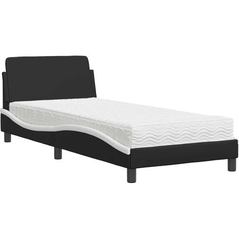 Maison Exclusive - Letto con Materasso Dover Nero e Bianco 80x200 cm in Similpelle (1/5)