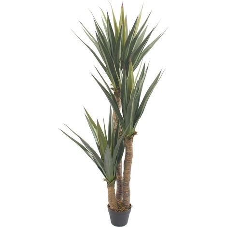 Pianta Artificiale Yucca Mobili Rebecca Talek 155x80x80 PVC PE, Metallo, Cemento Verde Marrone (1/5)