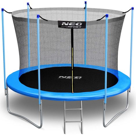 Cama elástica de jardín de 252 cm (8 pies) con red interior y escalera Neo-Sport