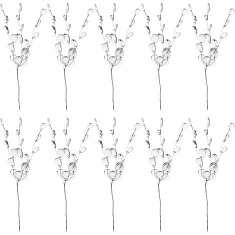 Guirlande De Mariage En Forme De Goutte - Cristal Transparent 15 Cm Avec 3 Piques - Décoration Intérieure Et Florale - Lot De 10 Pièces (1/5)