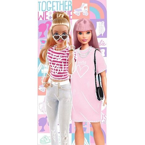 Mattel Serviette Barbie rose 140x70 cm coton plage