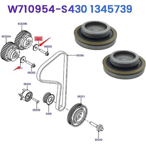 2 Stück Kfz-Steuerketten-Stopfen 1345739 W710954-S430 für Ford Ecosport, Fiesta, Taurus, Kuga, Mondeo, Focus Nockenwelle