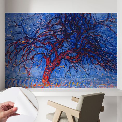 Carta da parati autoadesiva - fotomurale - decorazione parete - murale - adesivo da muro - Albero fiammeggiante 104x70 cm (1/5)