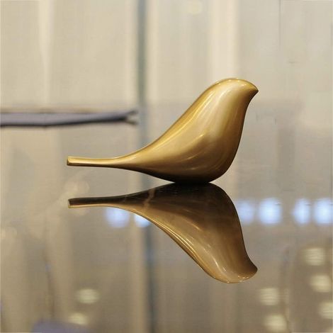 Metal Bird Statue, Copper Bird Figurine Gold Bird Decor Small Finch Sculpture Home Decoration Ornament Gift For Woman Kid Child Girl-Copper (1/5)