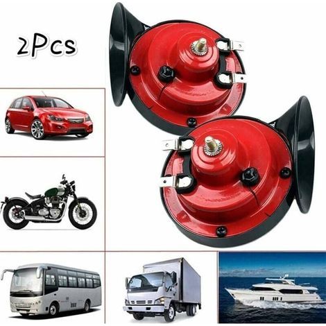 2 Stück 120 dB Zughupen für LKWs, die lautesten Hupen aller Zeiten, wasserdichte, leistungsstarke Luftschneckenhupe, 12 V Doppelhupe mit ohrenbetäubendem Klang für Auto und Motorrad